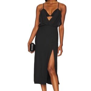 NBD x Revolve - NWT Mercedes Midi Dress in Black Sz L